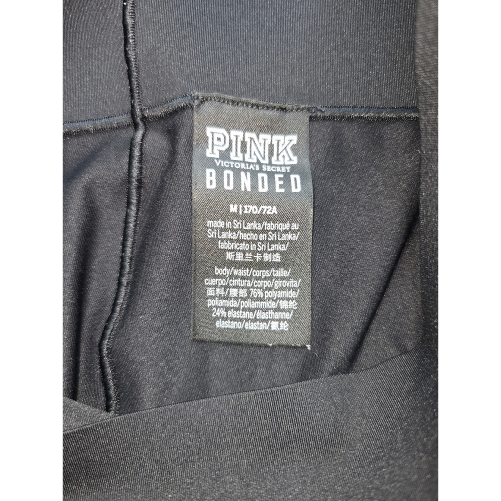 PINK Victoria’s Secret Yoga Leggings Women’s M Gray Logo Side Stripe Athleisure - Picture 4 of 9